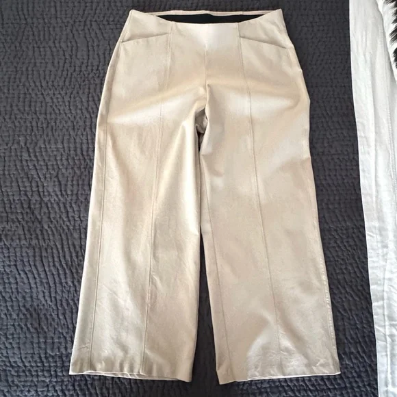 Old Navy Pixie Wide Leg Beige Khaki Pull On Stretch Twill Pants Size XL EUC - Picture 2 of 8